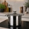 GARNEK STALOWY 20cm Z POKRYWĄ BANQUET LIVING 5,6L